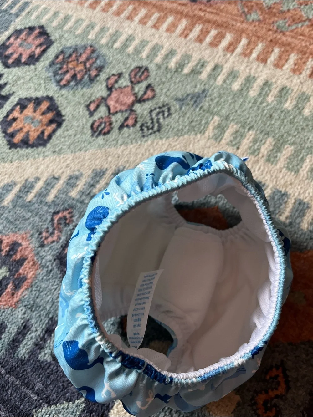 18mo iPlay Swim Diaper in Light Blue Whale Print